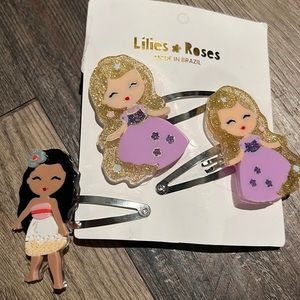 Princess rapunzel and moana hair clips